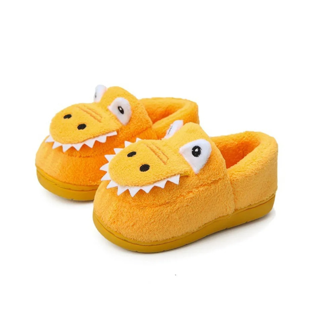 Children's pink dinosaur slippers, soft and cozy footwear for girls