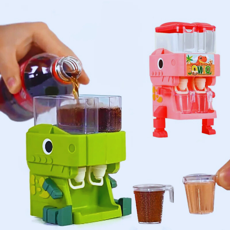 Green dinosaur water dispenser toy for kids' imaginative pretend play, perfect toddler gift.