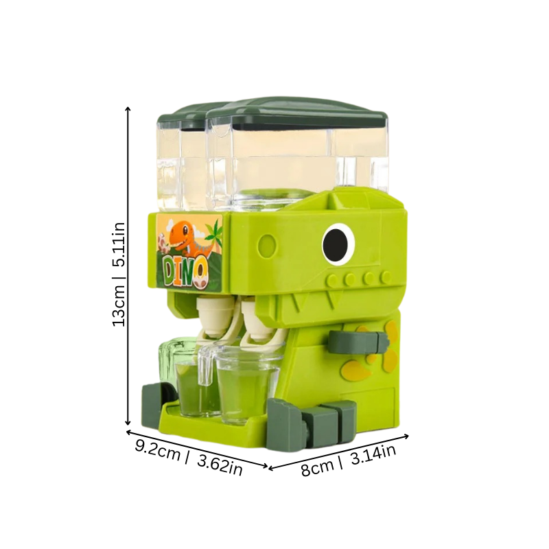 Pink dinosaur water dispenser toy for children's role play, an educational and fun kids' toy.