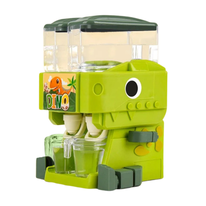 Unisex kids' dinosaur water dispenser for imaginative play, a green and pink toddler toy.
