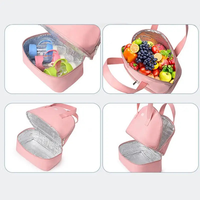 Unisex black breast milk cooler bag, insulated nylon for baby essentials and travel