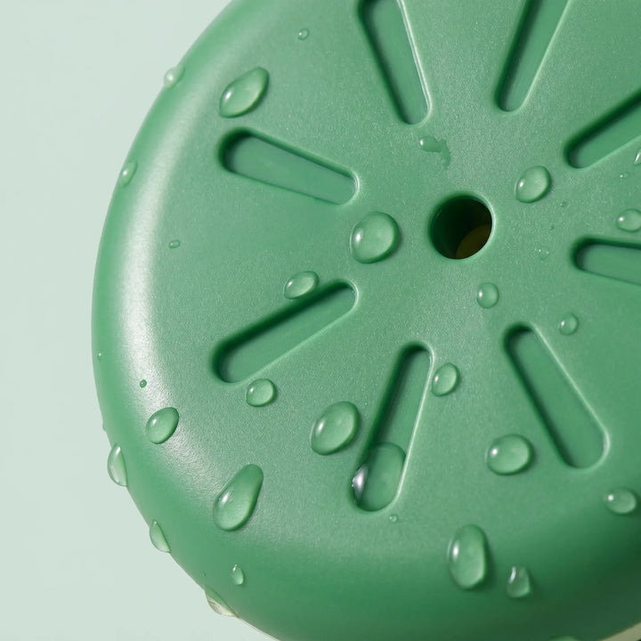 Fun green frog bath sprinkler toy. Floats & sprays water, perfect interactive bath time entertainment for kids.