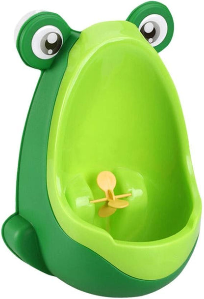 Close-up of a children's frog design urinal, perfect for stress-free potty training