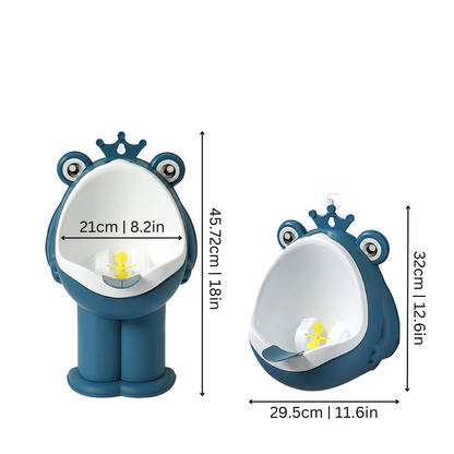Adjustable frog potty training urinal for children, promotes independence in toilet training for new parents.