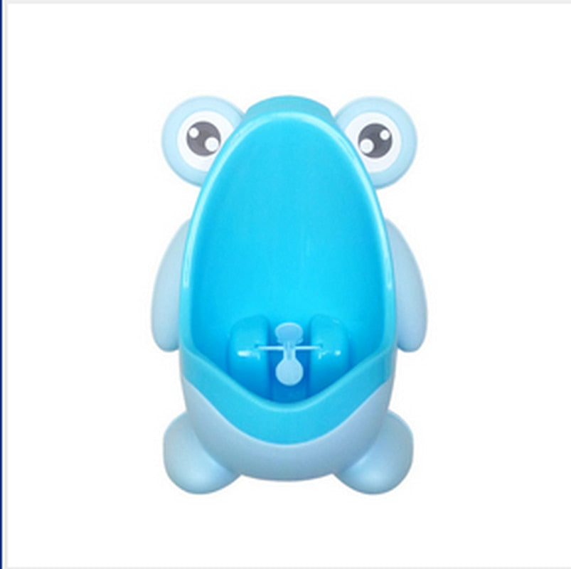 Potty training urinal, green frog design with a windmill, ideal for boys, enhances toilettraining.