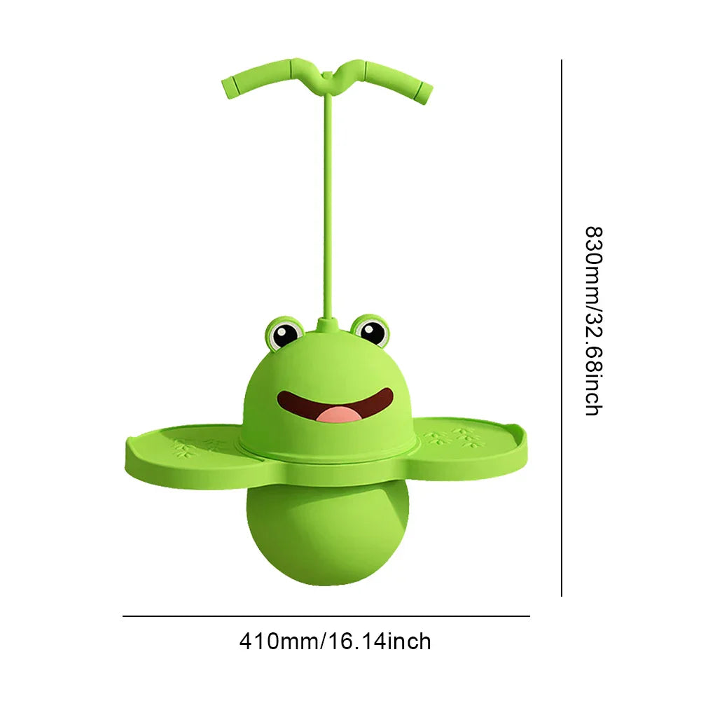 Kids' foam pogo hopper in green, perfect balance toy for children's outdoor play