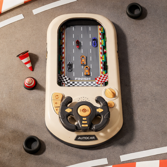 Green kids' interactive driving simulator toy for toddlers, enhancing motor skills