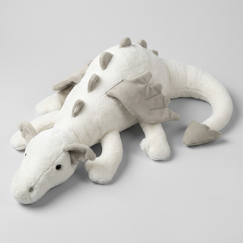 Enchanting plush dragon toy, soft stuffed animal for children's imaginative fantasy play & cuddly comfort. Great gift for kids.