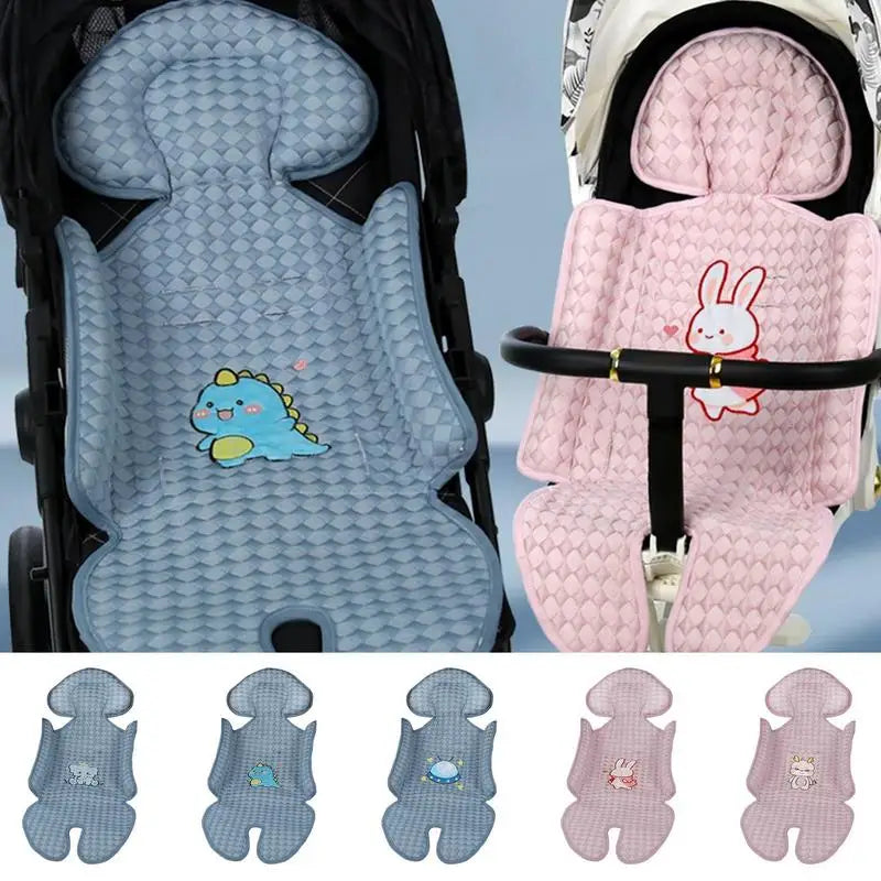 Pink unisex stroller cooling pad, gel mat for baby comfort, essential summer stroller accessory