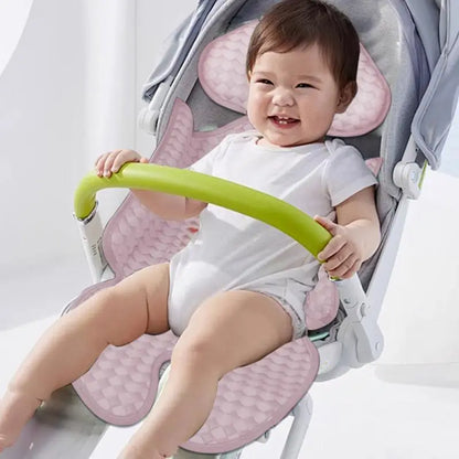 Unisex stroller cooling pad in pink, gel mat for baby's car seat, summer comfort accessory