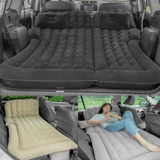 Grey inflatable car travel air mattress for kids, portable, suitable for SUVs, with child safety features for road trips