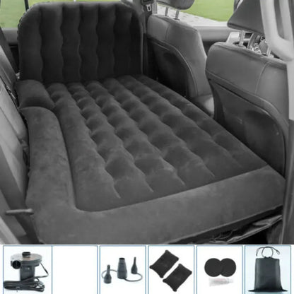 Portable kids travel air mattress, grey, an essential car accessory for comfortable and safe road trips
