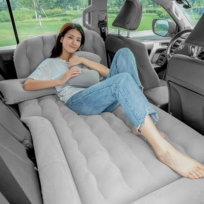 Grey SUV air mattress for kids, inflatable, perfect for travel, ensuring child safety and comfort