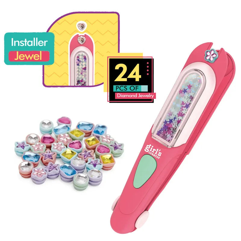 Hair Dazzle Gem Styler Kit packaging; vibrant box displaying kids with dazzling, gemmed hair