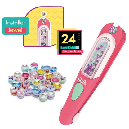 Hair Dazzle Gem Styler Kit packaging; vibrant box displaying kids with dazzling, gemmed hair