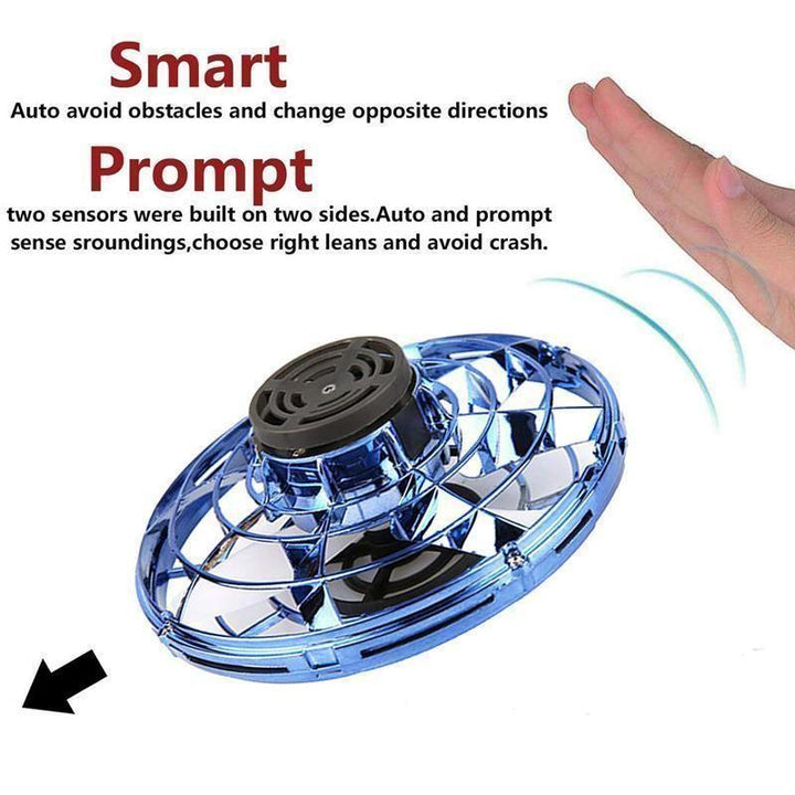 Durable mini drone flying toy with bright LED lights, rechargeable for endless interactive indoor fun.