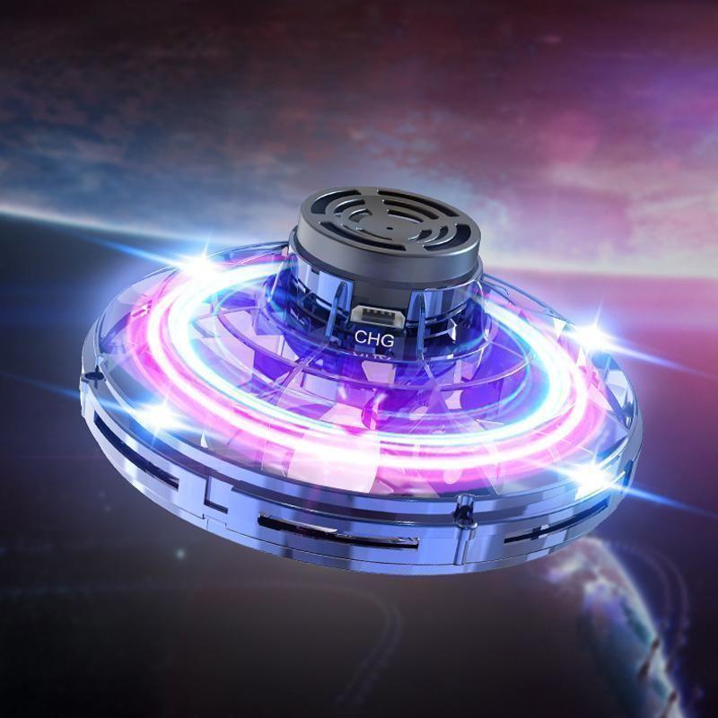 Interactive mini drone flying toy, hand controlled, perfect for kids' indoor adventures with LED lights.