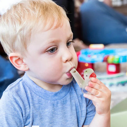 Colorful ceramic bird water whistle musical toy, perfect for outdoor fun, stress relief, and educational activities.