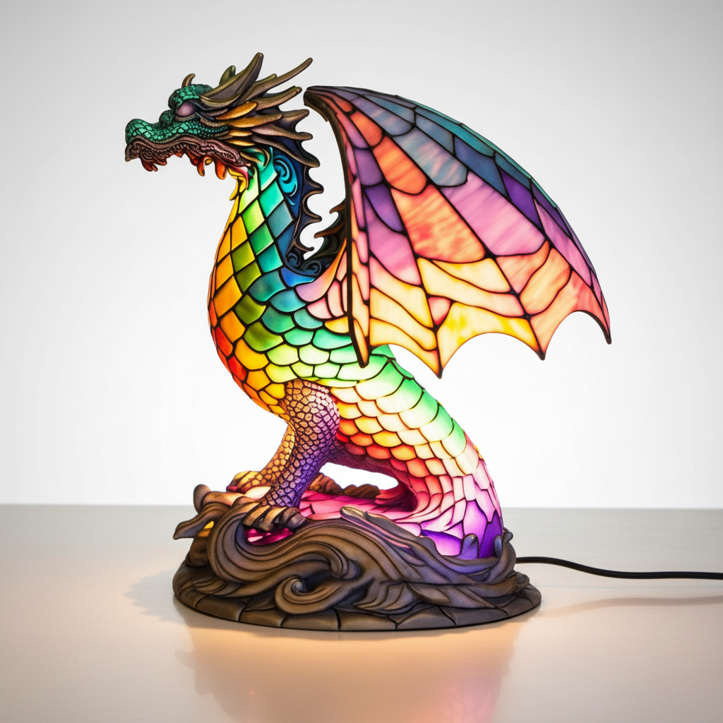 Stylish handcrafted animal head mosaic lamp, perfect as an artistic decorative light for any space.