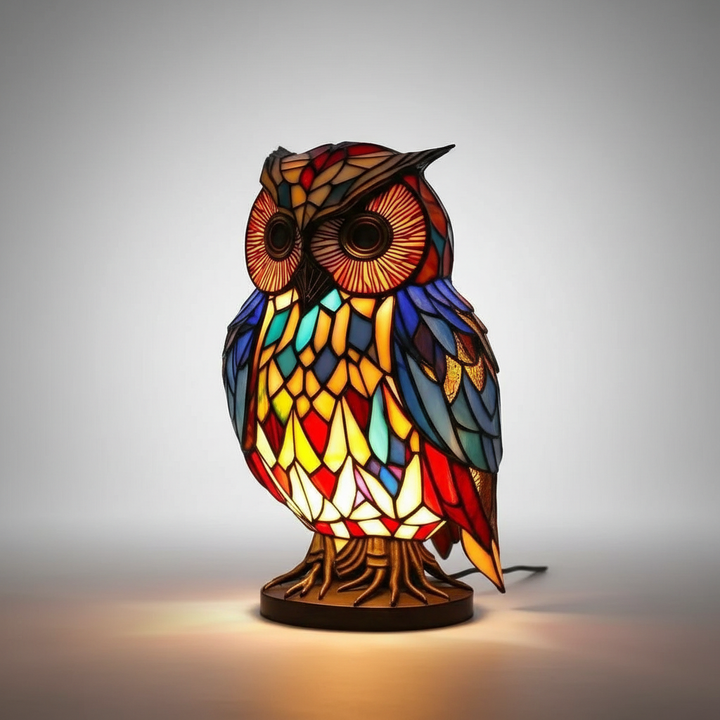 Handcrafted animal head mosaic light, an artistic table lamp & unique gift for home decor enthusiasts.