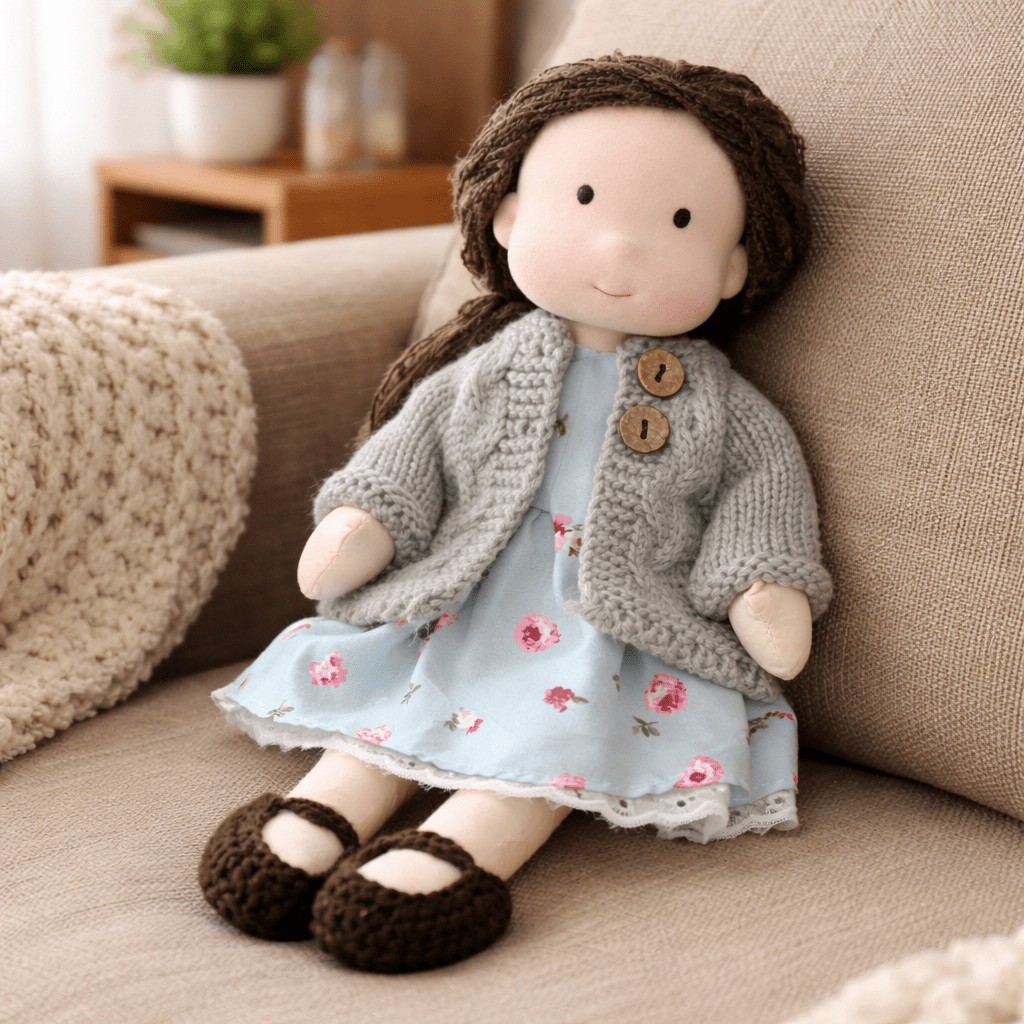 Classic Waldorf doll, a soft natural cotton plush toy, perfect for kids' gifts.