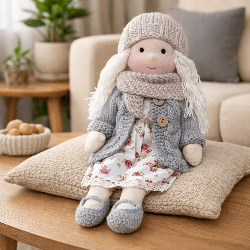 Timeless Waldorf doll, a natural cotton plush toy inspiring creative play for kids.