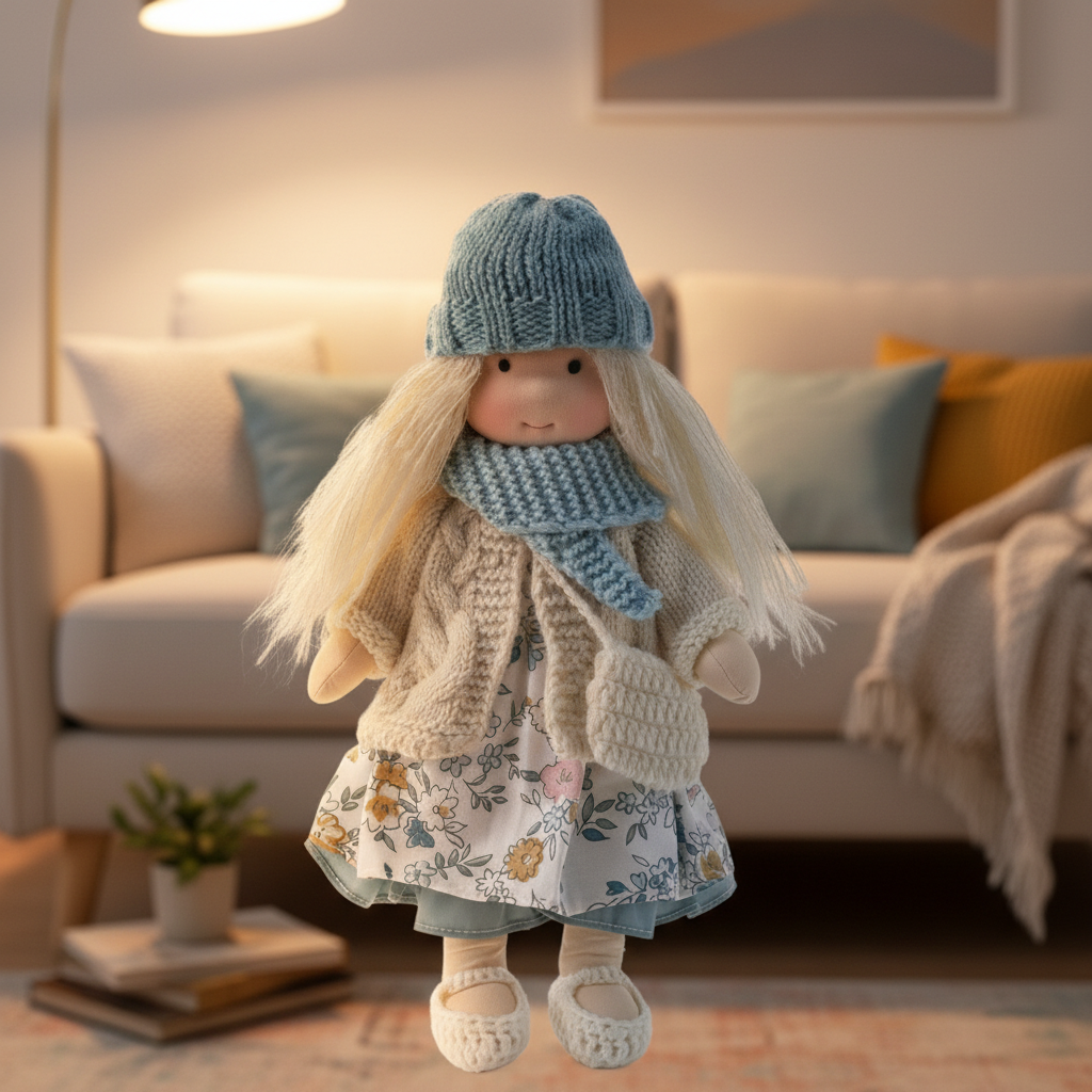 Playtime Waldorf doll, a handcrafted cotton toy, perfect for fostering imagination.