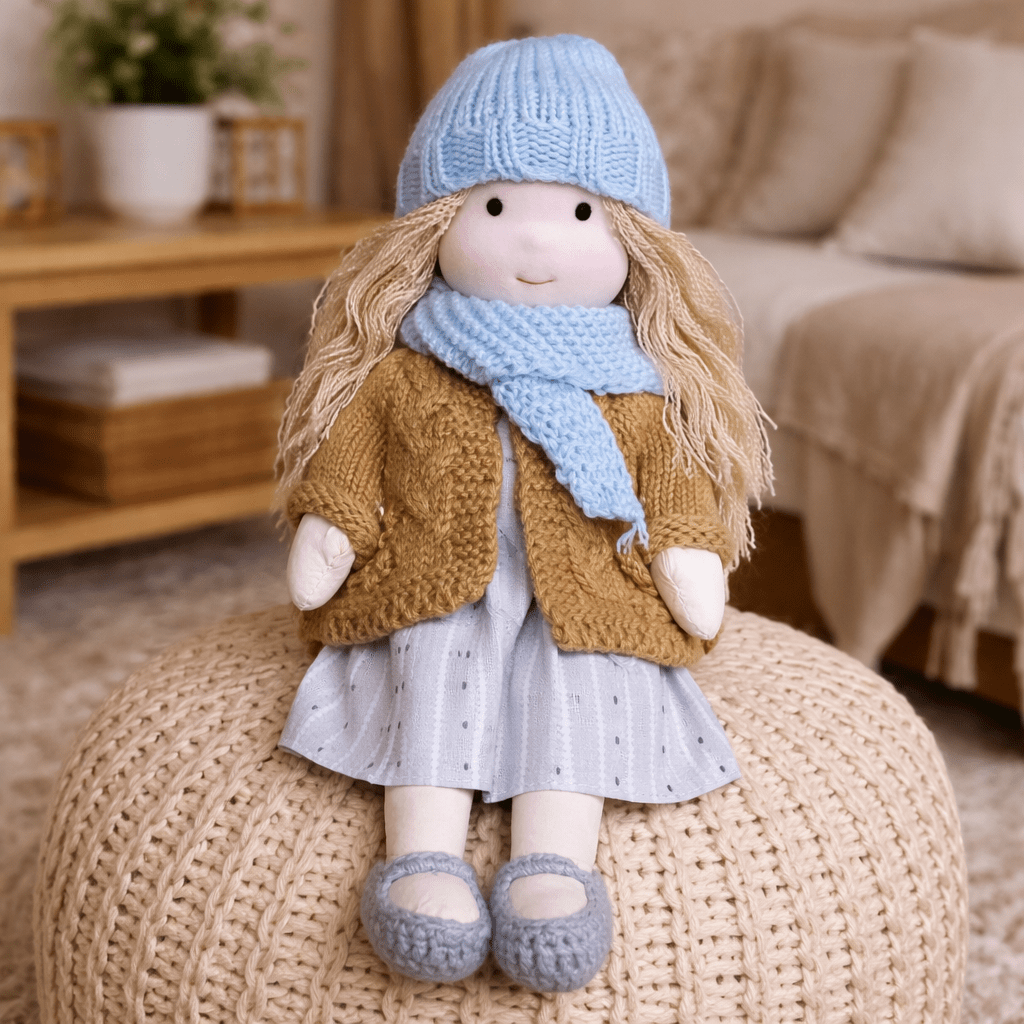 Cuddly Waldorf doll, a handcrafted cotton toy for engaging imaginative play.