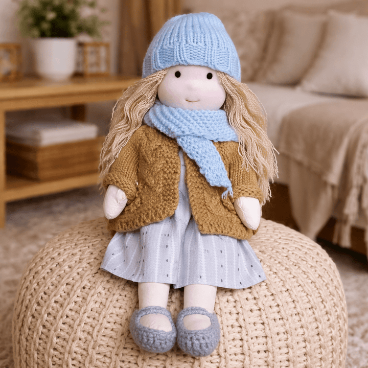 Cuddly Waldorf doll, a handcrafted cotton toy for engaging imaginative play.