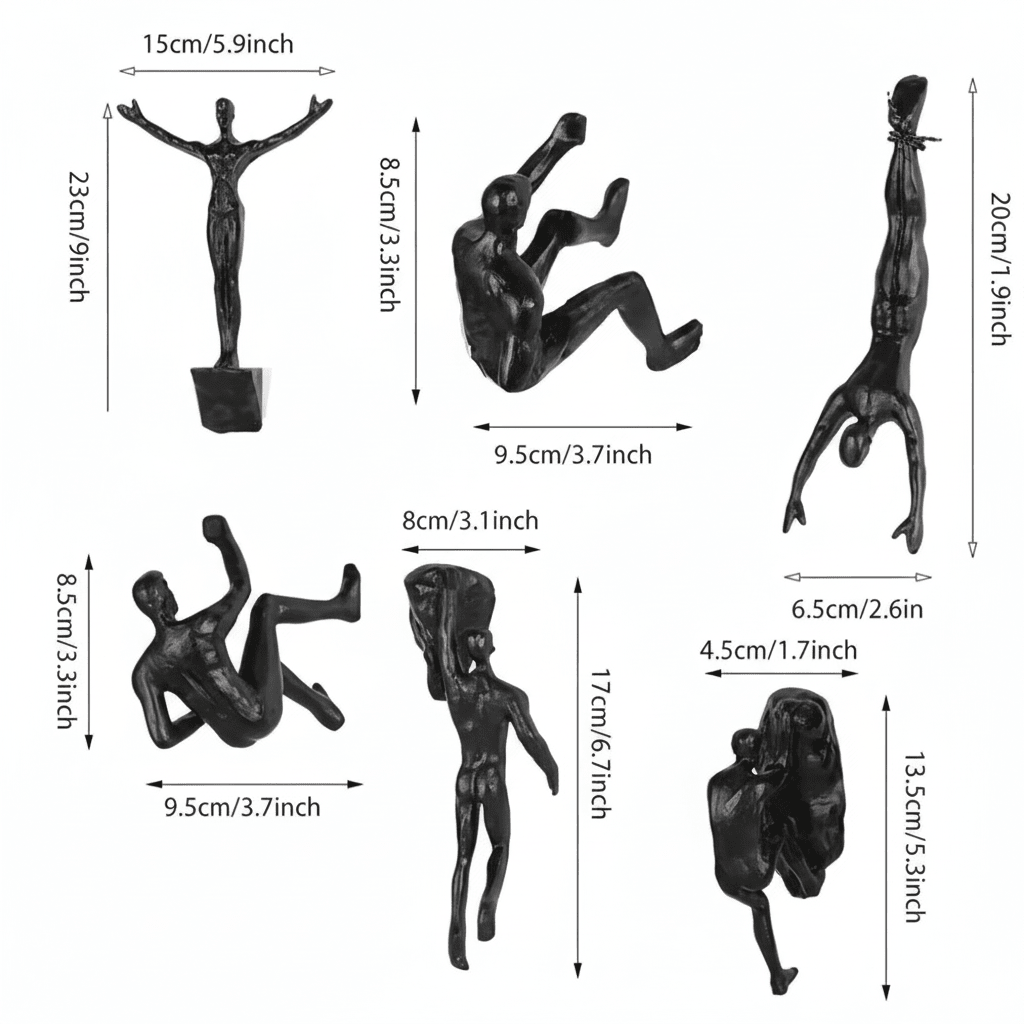 Modern climbing man wall art, handmade unique sculpture for decorative homes.