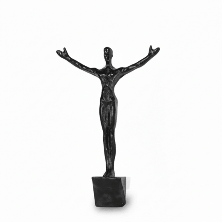 Artistic handmade climber figure, modern wall art sculpture for unique interiors.