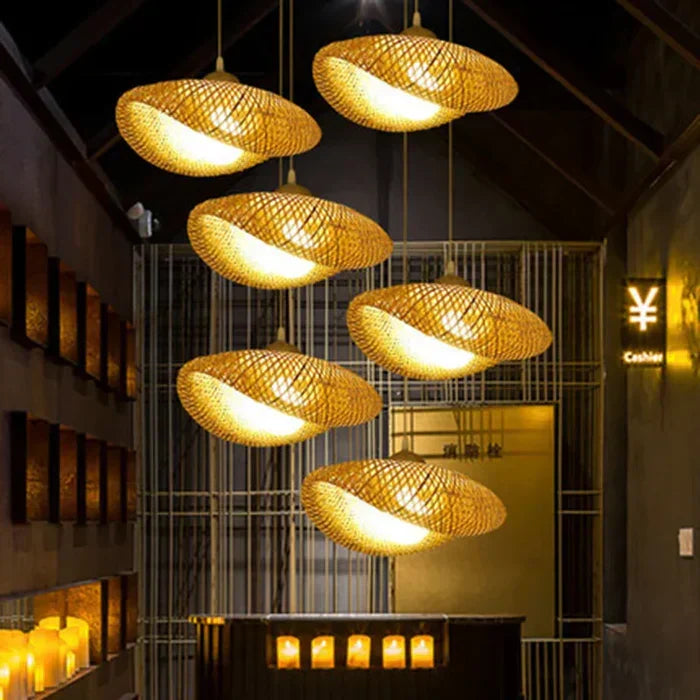 Elegant natural rattan pendant light, perfect for eco-friendly and organic home interiors.