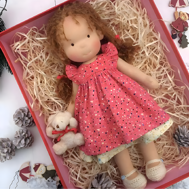 Unique Waldorf doll, heirloom quality, promotes child's creativity.