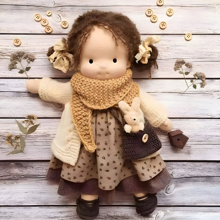 Heirloom Waldorf doll, handmade, a unique gift for children.