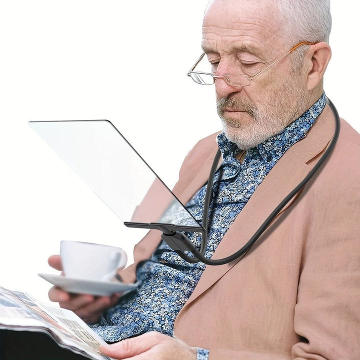 Hands-free magnifying glass with flexible neck for comfortable reading, vision enhancement & low vision support.