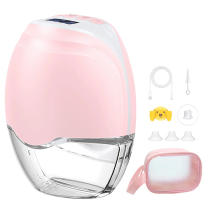 The silent breast pump charging with a USB cable, highlighting its wireless and portable features for on-the-go moms.