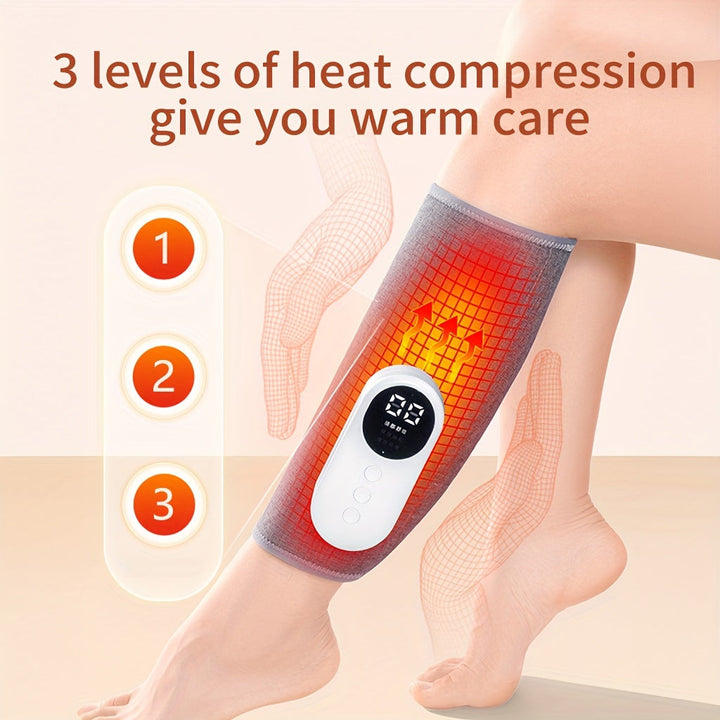 Relaxing heated leg and calf massager for pain relief, muscle recovery, and improved blood flow.