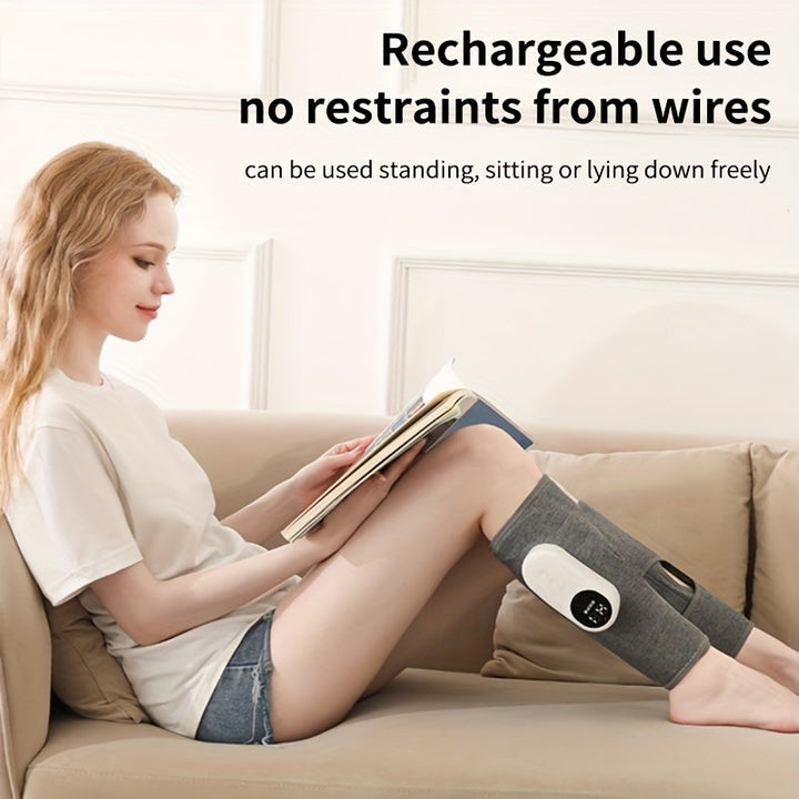Portable heated leg & calf massager, perfect for home therapy, pain relief, and enhanced circulation.