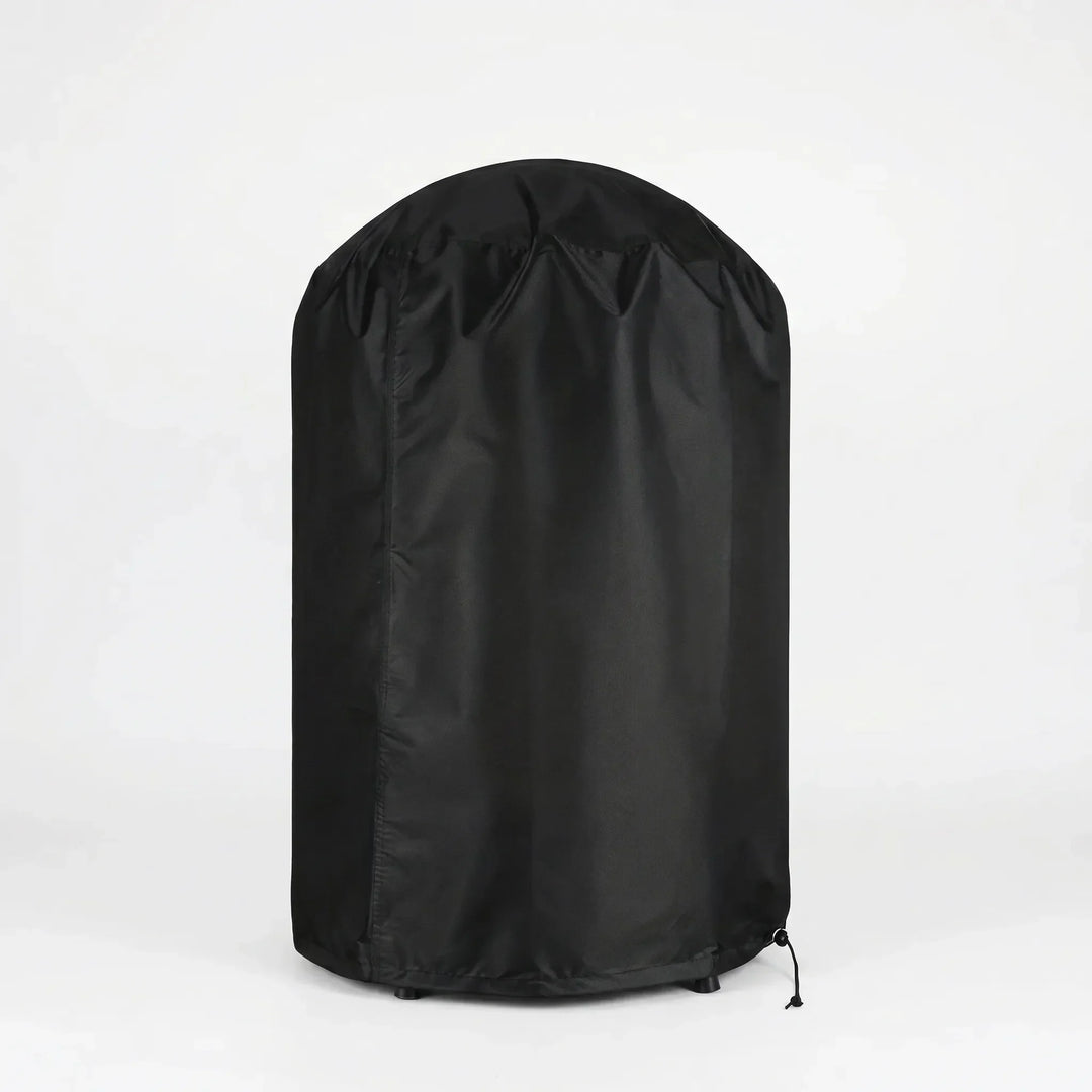 Durable, heavy-duty kettle grill cover for outdoor protection of round BBQ grills. Weatherproof patio accessory.