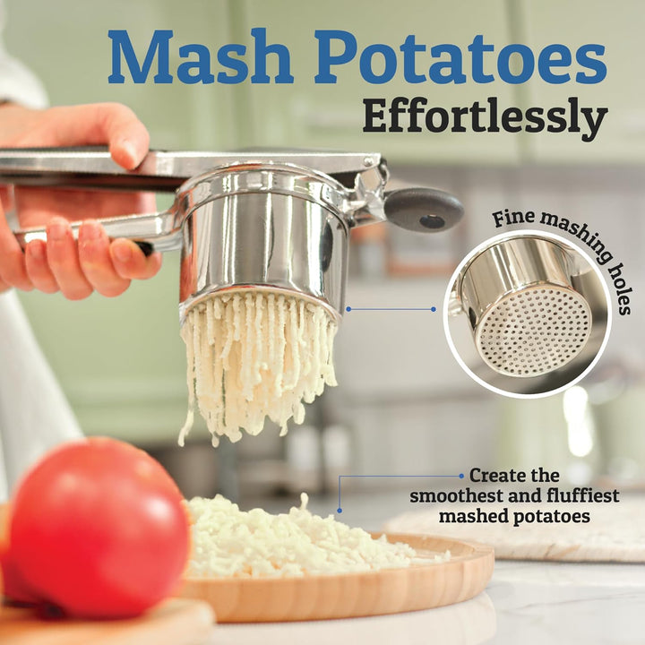 Versatile stainless steel potato masher, a premium kitchen utensil for mashing various vegetables & fruits.