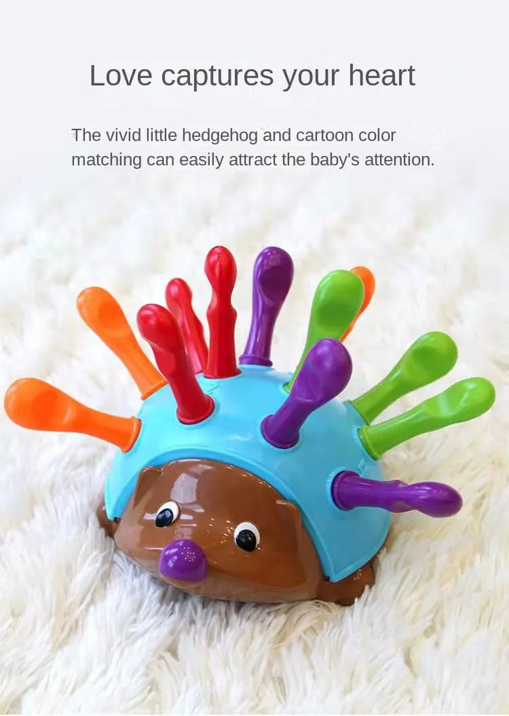 Hedgehog learning toy for toddlers, focusing on fine motor skill development and problem-solving