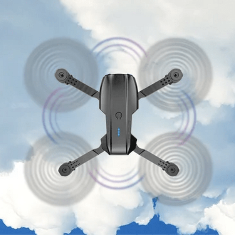 Sleek high-performance drone design, highlighting its powerful motors, 4K camera & long flight capability.