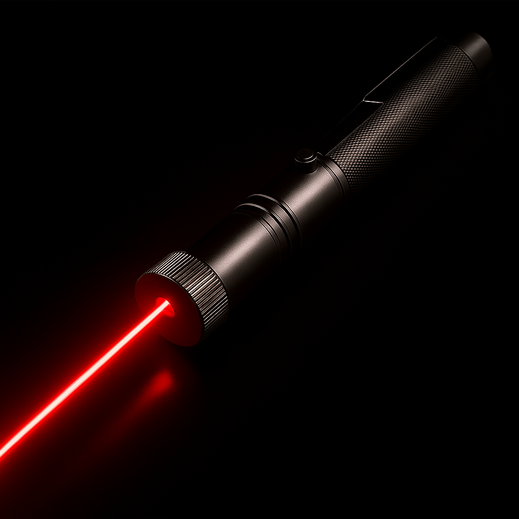 Bright green high-power laser pointer beam illuminating stars, perfect tool for astronomy & stargazing.