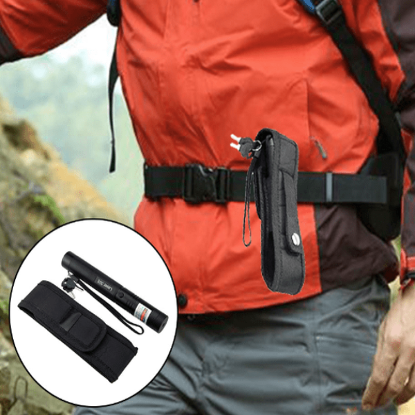 Powerful green laser pointer demonstrating its long-range capability, perfect for outdoor pointing & signaling.