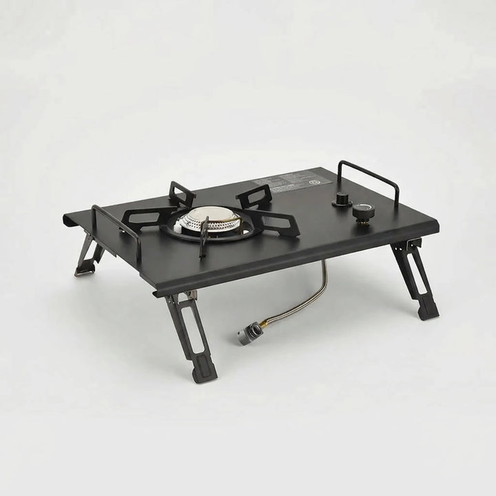 Portable gas burner for camping, a compact high-power outdoor cooker ideal for any adventure.