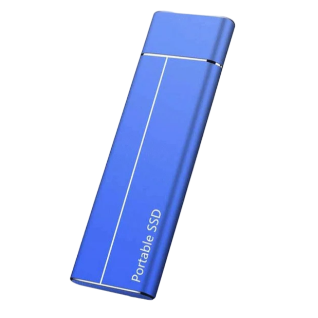 Compact 64GB portable SSD external drive for digital backup and fast data transfer via USB-C.