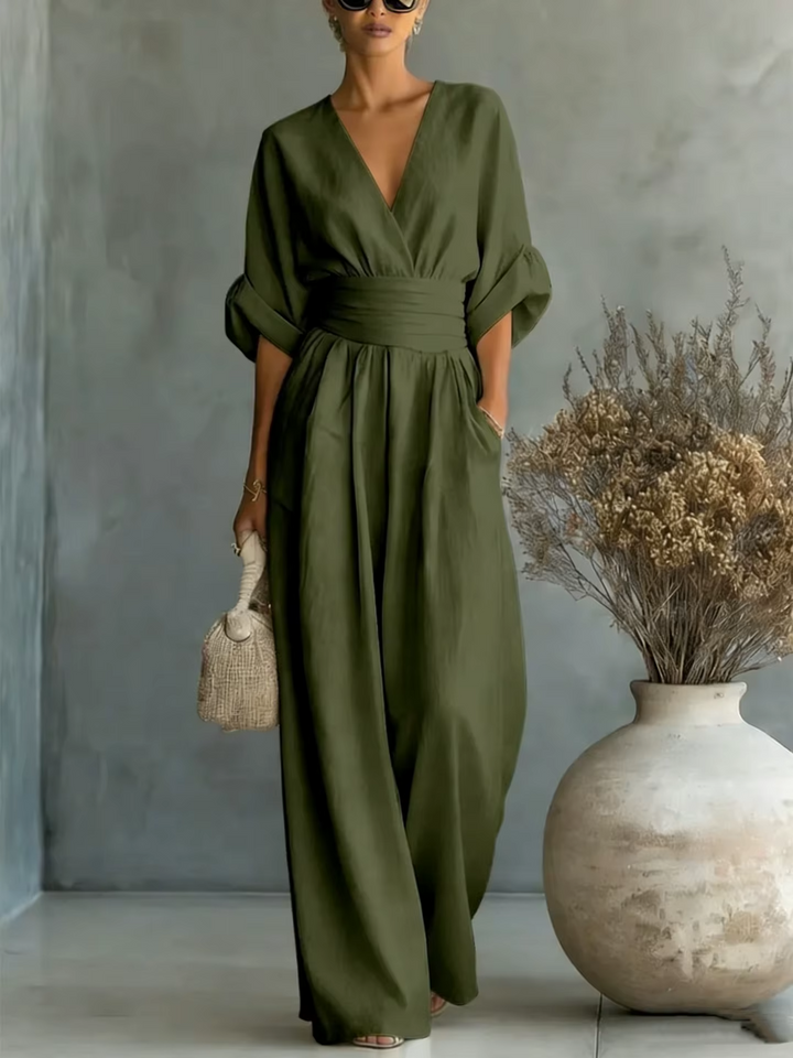 Women's Elegant V-Neck Jumpsuit for Effortless Style