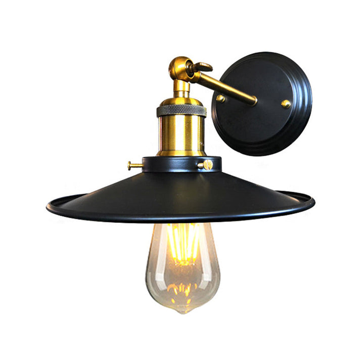 Hardwired industrial lighting fixture. Metal wall sconce for home decor, vintage and accent lighting.