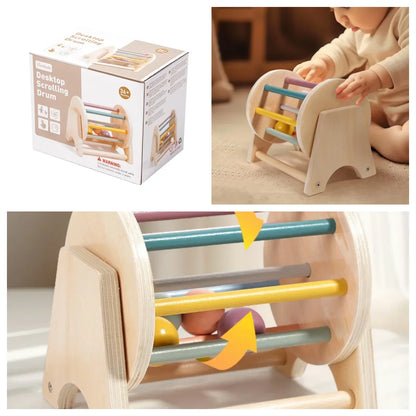 Eco-friendly Infant Bell Soft Sounds musical toy, a Montessori wooden rattle for early learning