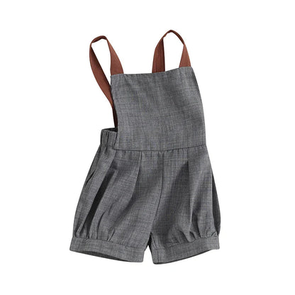 Baby boy fashion: comfortable sleeveless denim romper with trendy patchwork
